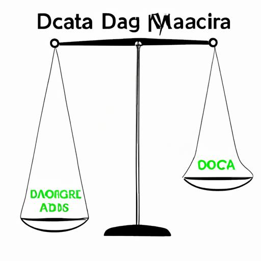Một cái cân với ưu điểm và nhược điểm của DMCA ở hai bên