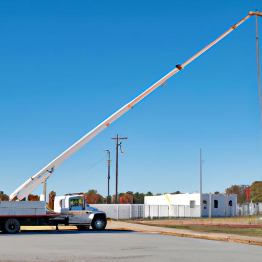 Một bức ảnh về một công trường xây dựng với chiếc xe cẩu được thuê nâng hạ vật liệu nặng.