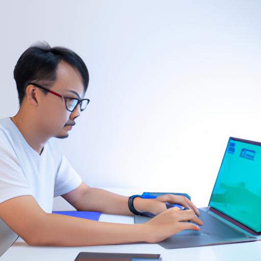 Một nhà thiết kế web chuyên nghiệp làm việc trên laptop, tạo ra một trang web hấp dẫn về mặt hình ảnh và thân thiện với người dùng cho một doanh nghiệp tại Đắk Lắk.
